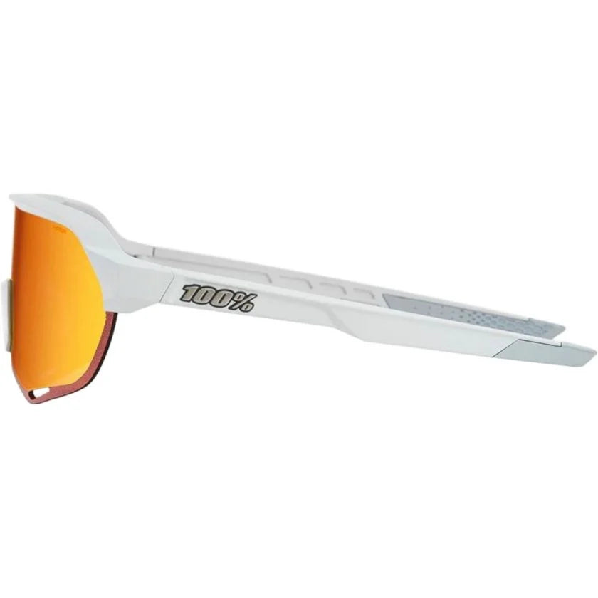 100%  S2 SUNGLASSES - SOFT TACT OFF WHITE - HIPER RED MULTILAYER MIRROR LENS